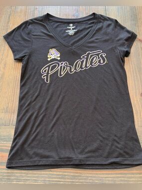 East Carolina Pirates Black V-Neck